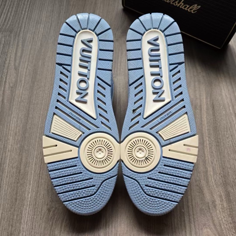 97新Louis Vuitton路易威登 LV TRAINER 白藍 北卡藍8碼 無附件-6