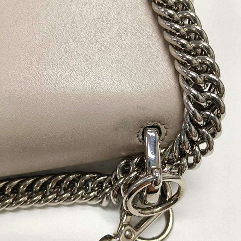 FENDI Kan I中號灰色牛皮鉚釘單肩包手提包金色銀色五金2條可拆卸肩帶-8