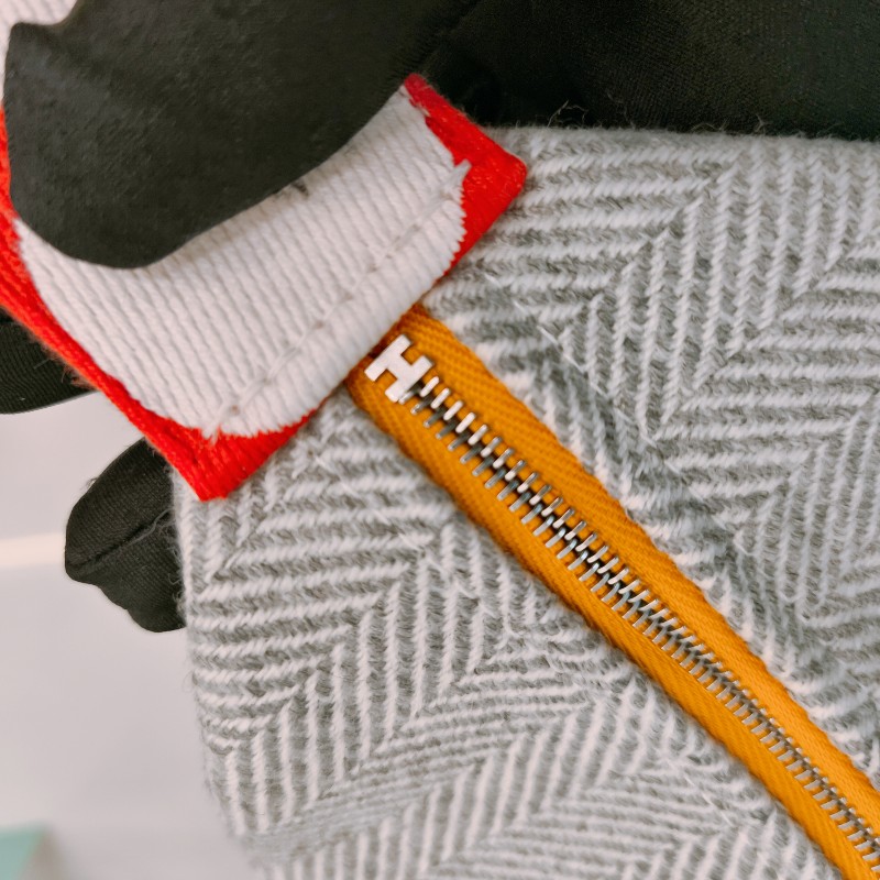 MS0502 Hermes 愛馬仕動物圖案手拿包包Animaux Blacks Case Large Cotton-13