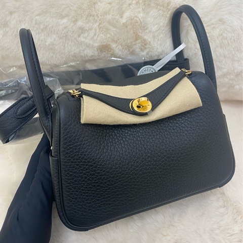 mini lindy 黑色 金扣