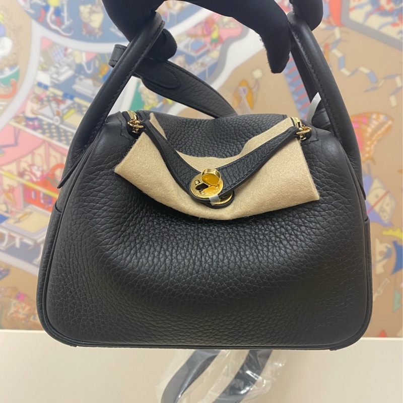 mini lindy 黑色 金扣-1