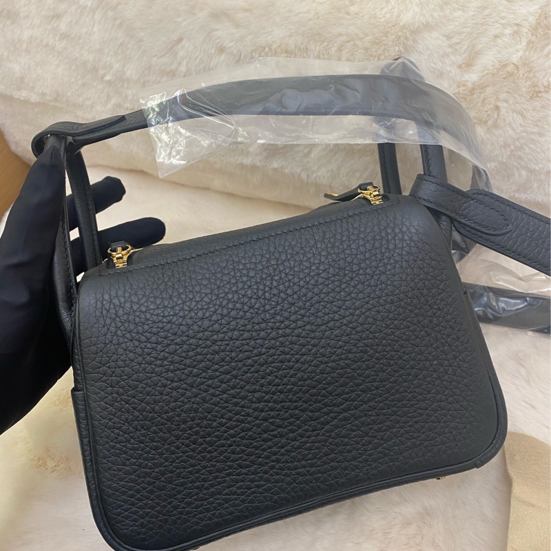 mini lindy 黑色 金扣-6