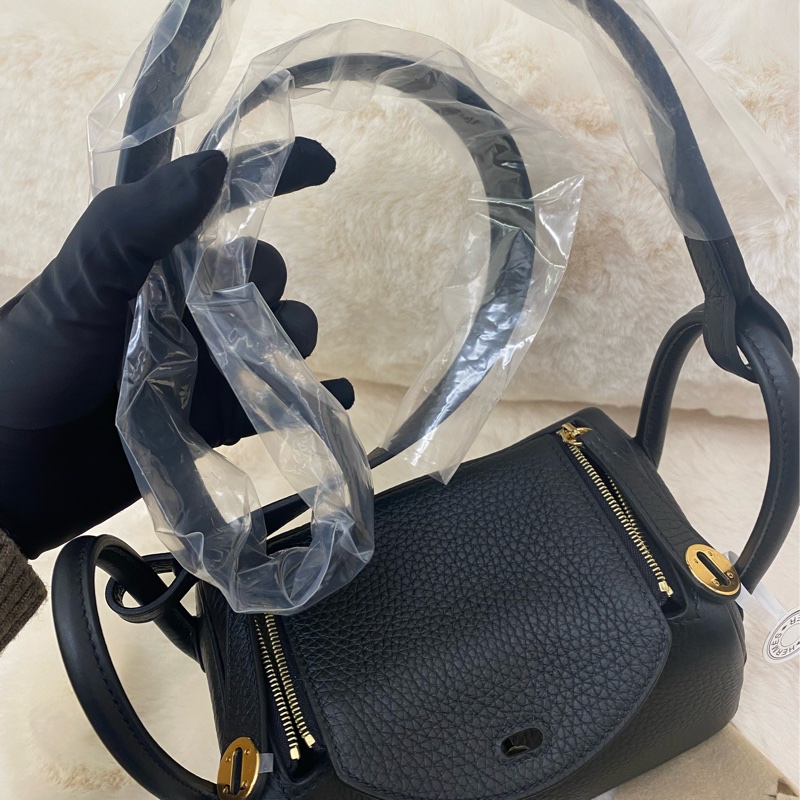 mini lindy 黑色 金扣-7