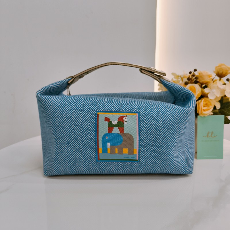 MS0503 Hermes 愛馬仕動物圖案手拿包包Animaux Blacks Case Large Cotton-0