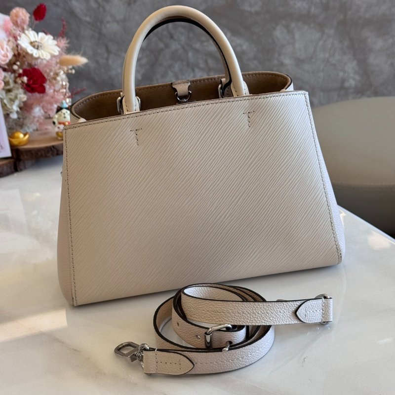 *SHIHNA名牌精品* LV M20520 Marelle Tote BB 石英白色水波紋托特包-5