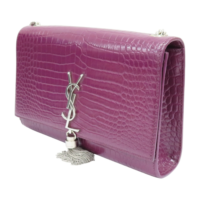 紫色 鱷魚皮 Kate Tassel Crossbody 肩背包 354119【SAINT LAURENT YSL 聖羅蘭 】 354119-2