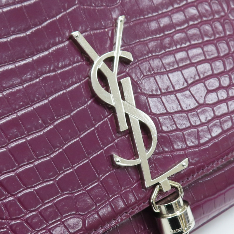 紫色 鱷魚皮 Kate Tassel Crossbody 肩背包 354119【SAINT LAURENT YSL 聖羅蘭 】 354119-10