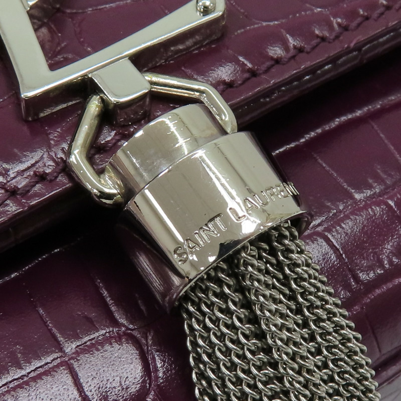 紫色 鱷魚皮 Kate Tassel Crossbody 肩背包 354119【SAINT LAURENT YSL 聖羅蘭 】 354119-11