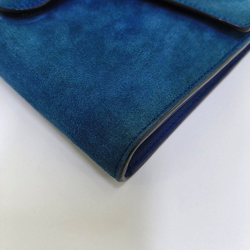 GUCCI Dionysus迷你藍色絨面革虎頭酒神包斜挎包銀色五金可拆卸肩帶-12