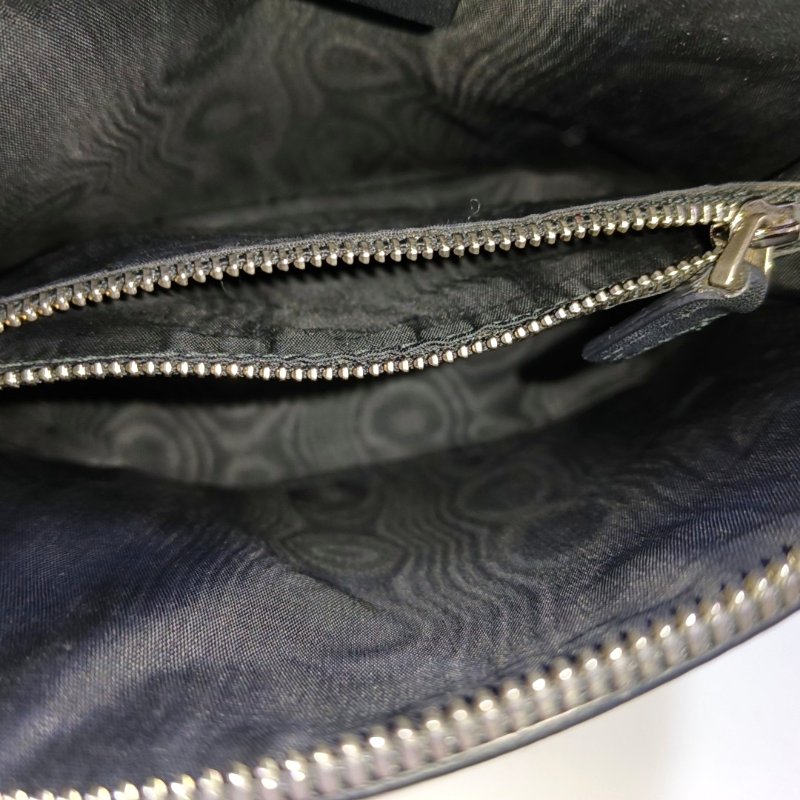 GUCCI Gucci X Sega黑色牛皮印花單肩包斜挎包銀色五金可拆卸肩帶-6