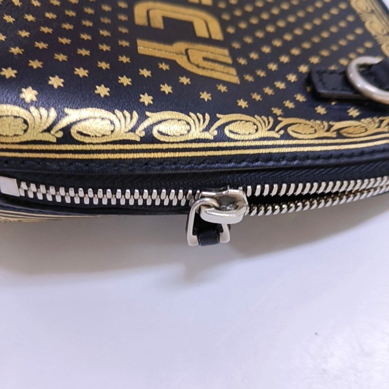 GUCCI Gucci X Sega黑色牛皮印花單肩包斜挎包銀色五金可拆卸肩帶-10
