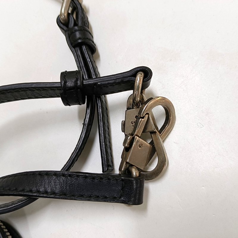 GUCCI Gucci X Sega黑色牛皮印花單肩包斜挎包銀色五金可拆卸肩帶-11