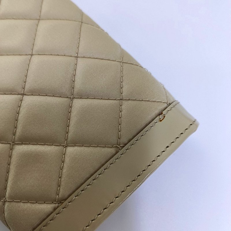 BURBERRY卡其色織物錢包金色五金-10