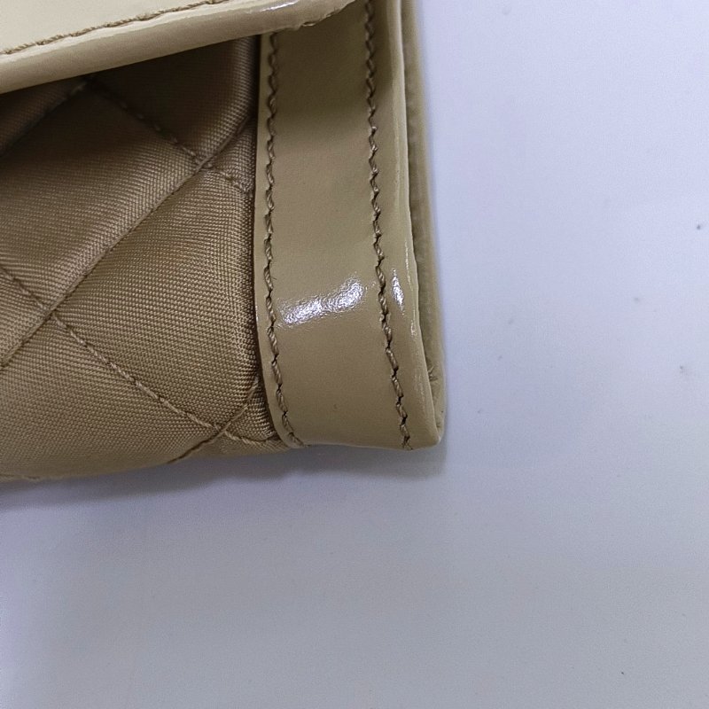 BURBERRY卡其色織物錢包金色五金-11