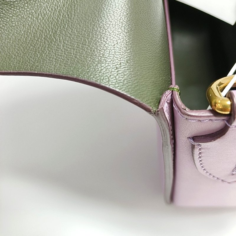 BURBERRY Square Stone粉色牛皮單肩包斜挎包金色五金可拆卸肩帶-10