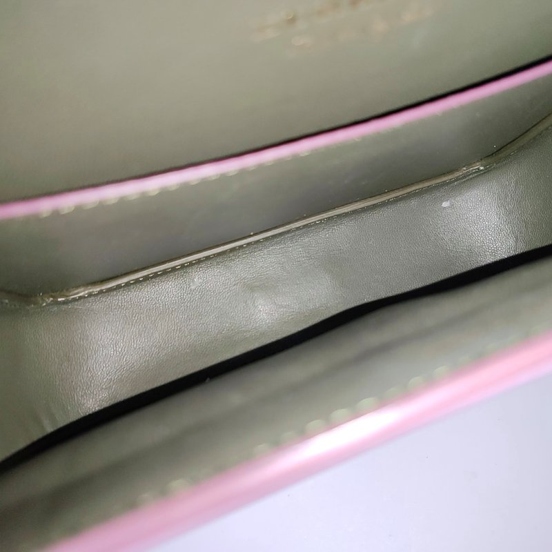 BURBERRY Square Stone粉色牛皮單肩包斜挎包金色五金可拆卸肩帶-13