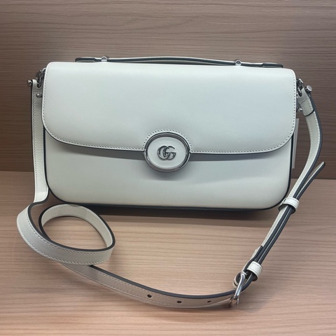 Gucci/古驰petite中号白色斜挎包