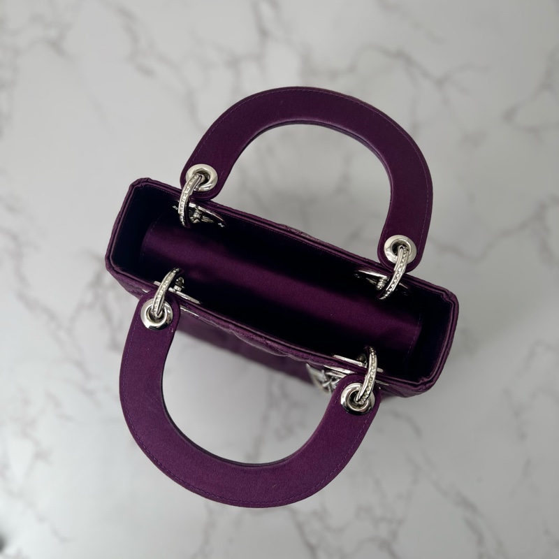 761 Dior 三格黛妃包 紫色斷面 水鑽-3