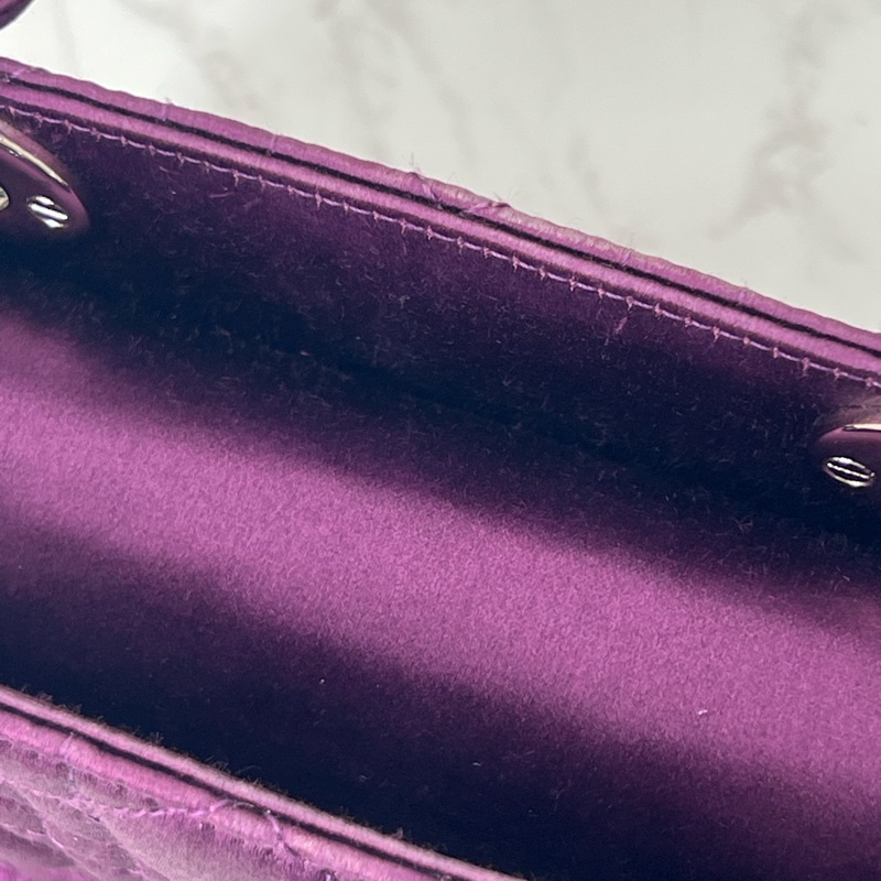 761 Dior 三格黛妃包 紫色斷面 水鑽-5