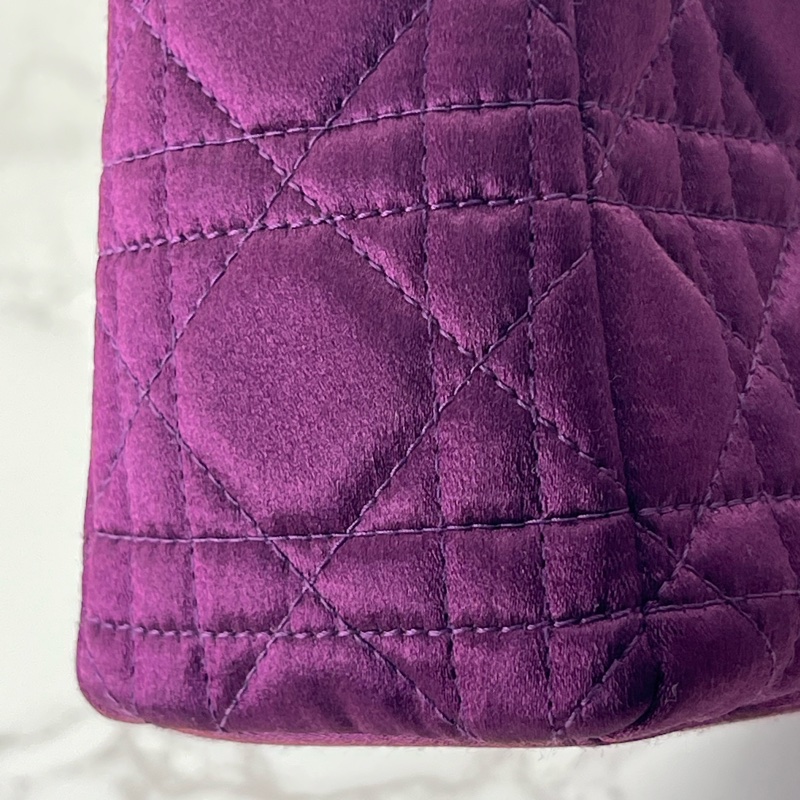 761 Dior 三格黛妃包 紫色斷面 水鑽-8