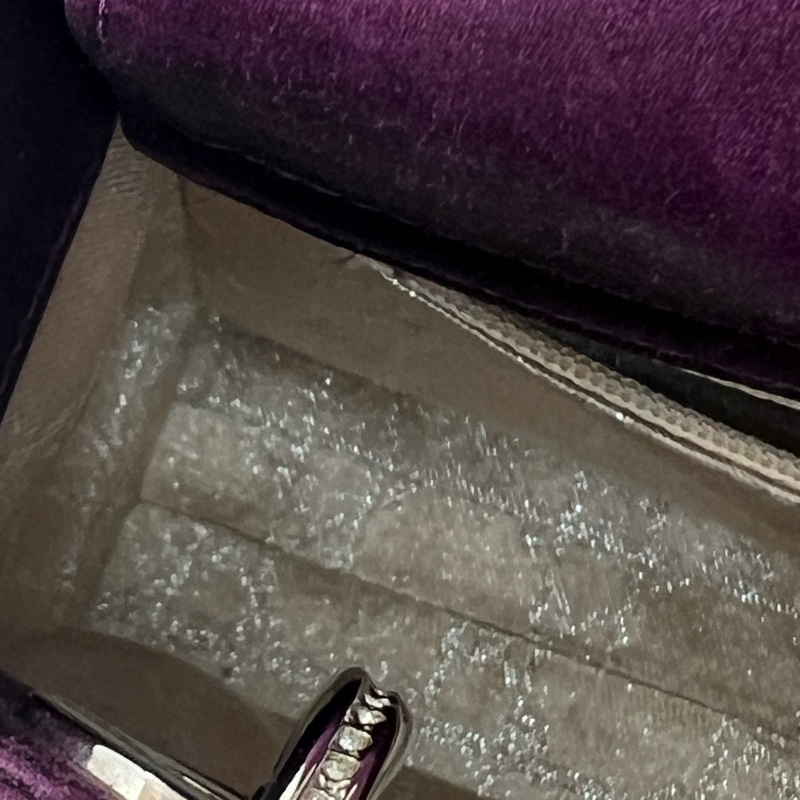 761 Dior 三格黛妃包 紫色斷面 水鑽-14