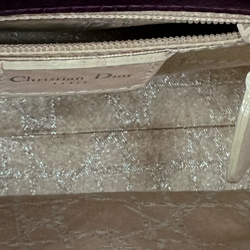 761 Dior 三格黛妃包 紫色斷面 水鑽-15