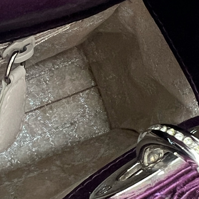 761 Dior 三格黛妃包 紫色斷面 水鑽-16