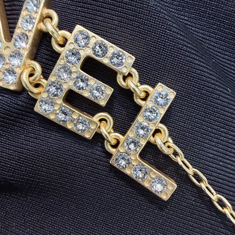 Chanel 20P 金色字母水鑽項鏈 XB957-4