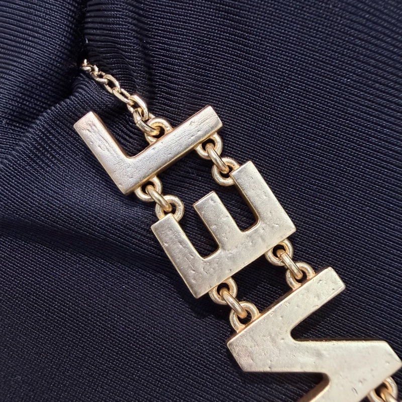 Chanel 20P 金色字母水鑽項鏈 XB957-7