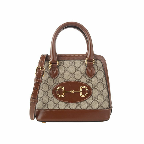 【包稅】GUCCI 640716 GG Supreme 1955 馬銜扣手提迷你斜背包 35778-2