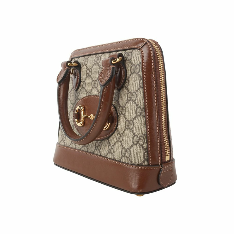 【包稅】GUCCI 640716 GG Supreme 1955 馬銜扣手提迷你斜背包 35778-2-2
