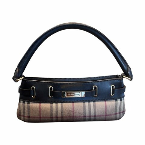 BURBERRY漸層經典格紋戰馬側背包