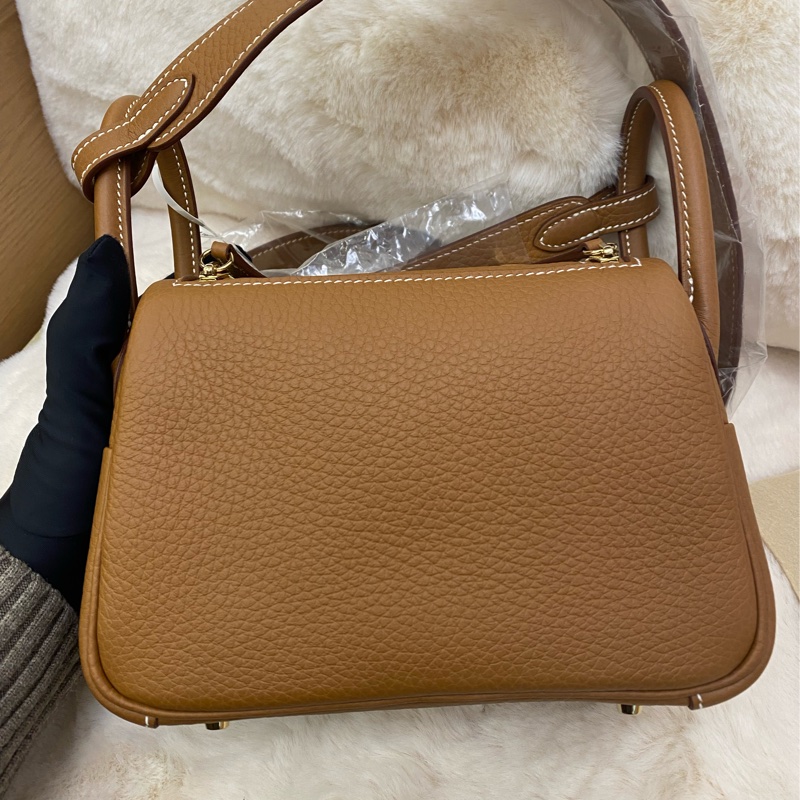 mini Lindy 金棕色 金扣-4