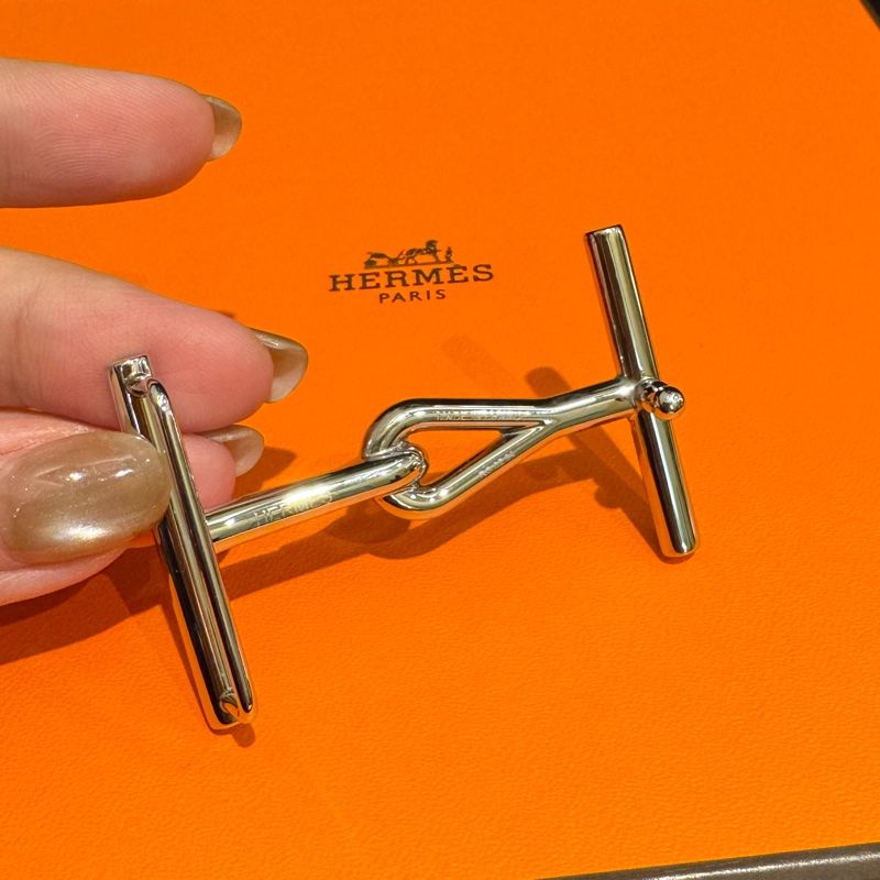 Hermes黑/棕雙面銀H皮帶105cm-3