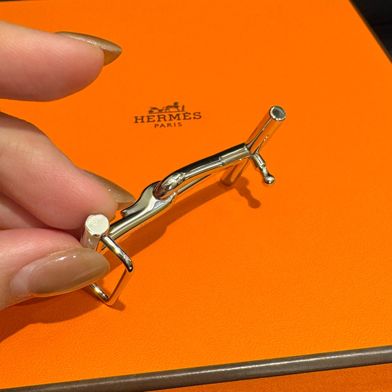 Hermes黑/棕雙面銀H皮帶105cm-4