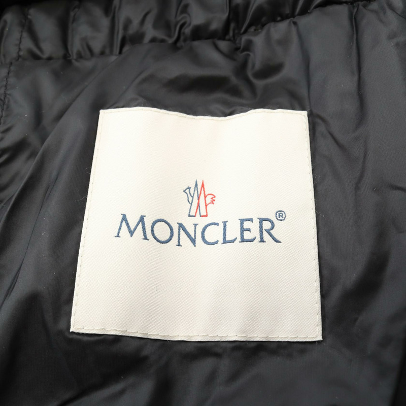 MONCLER SERPENTINE 羽絨衣外套，荷葉邊下擺，2號尼龍黑色，二手女款-2