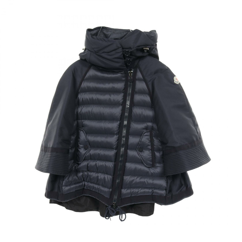 MONCLER SOPHIE 斗篷式羽絨外套 #0 尼龍海軍藍二手女款-0