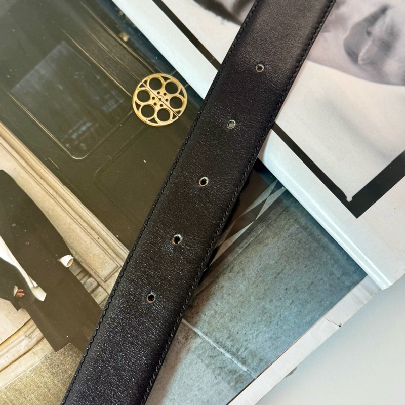 ✔️Loewe Vintage logo 金釦棕色皮帶-25