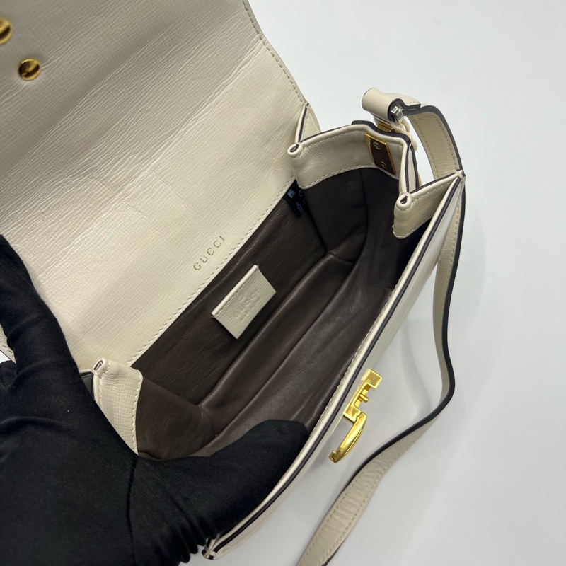 Gucci 古驰 塞尔维亚 白色 牛皮 斜挎包-10