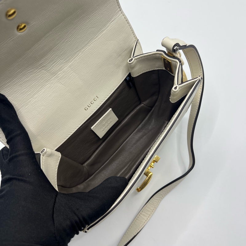 Gucci 古驰 塞尔维亚 白色 牛皮 斜挎包-12