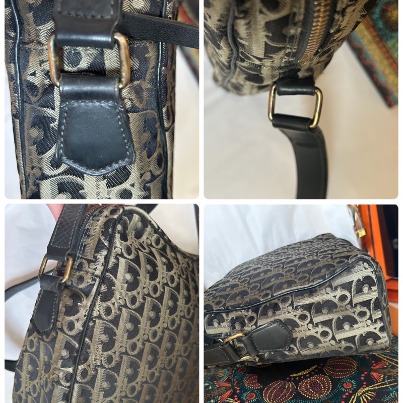 Dior *銀絲刺繡滿版D +扣式（卡）耳機包*斜背包組合👩🏻‍🦰這是稀有Vintage 古董款！#贈D小logo短鍊-3