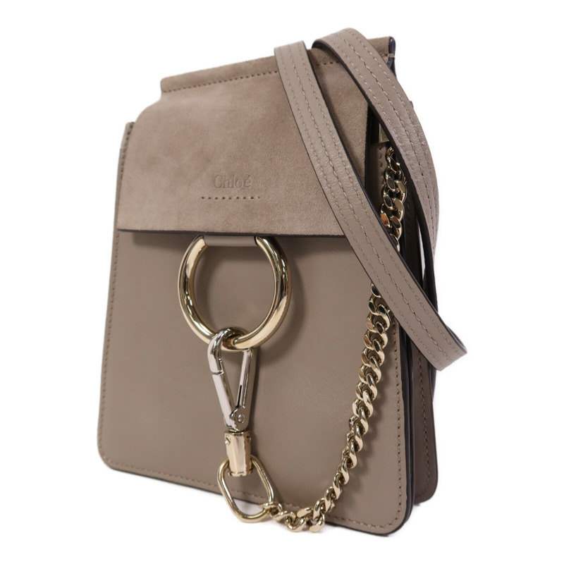 Chloe 牛皮/麂皮皮革Faye Mini Bag金扣手挽肩背兩用袋-2
