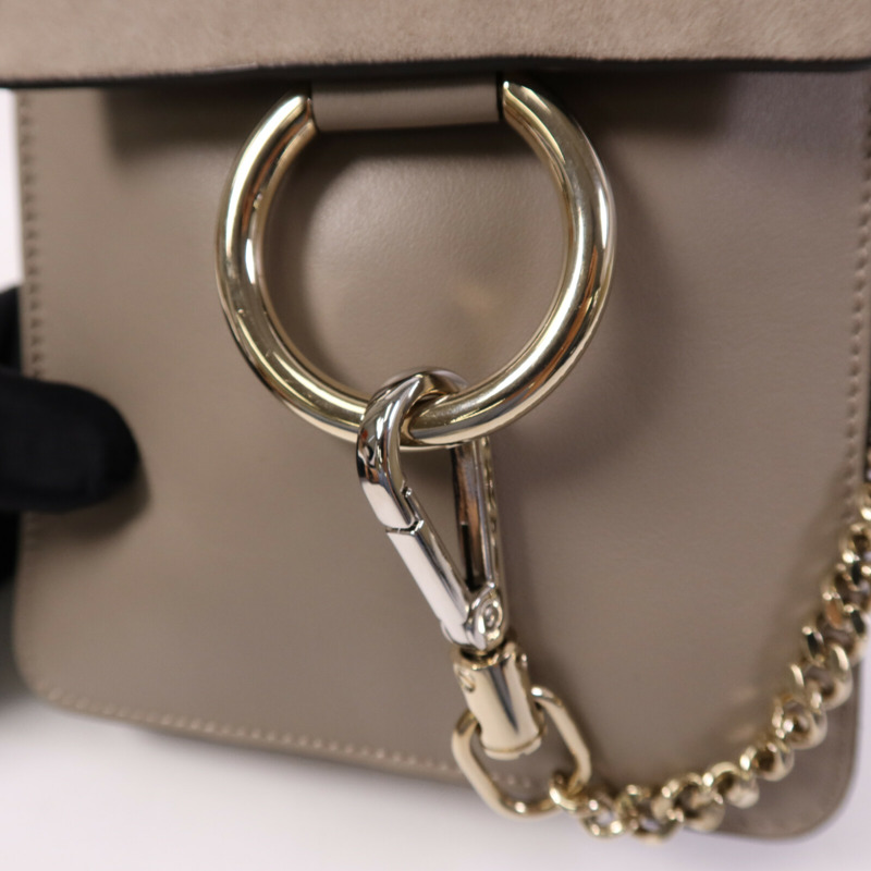 Chloe 牛皮/麂皮皮革Faye Mini Bag金扣手挽肩背兩用袋-12