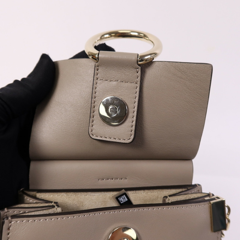 Chloe 牛皮/麂皮皮革Faye Mini Bag金扣手挽肩背兩用袋-13