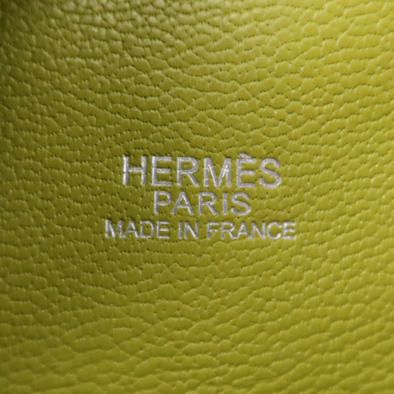 HERMES Togo皮革Bolide1923 30銀扣手挽袋Vert Anis-5