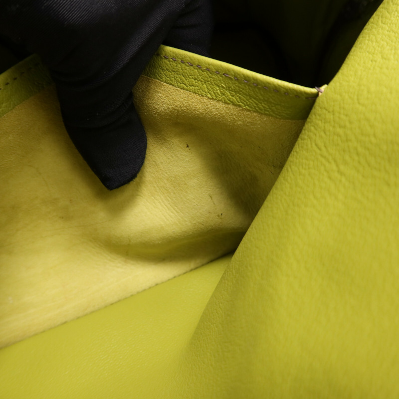 HERMES Togo皮革Bolide1923 30銀扣手挽袋Vert Anis-13