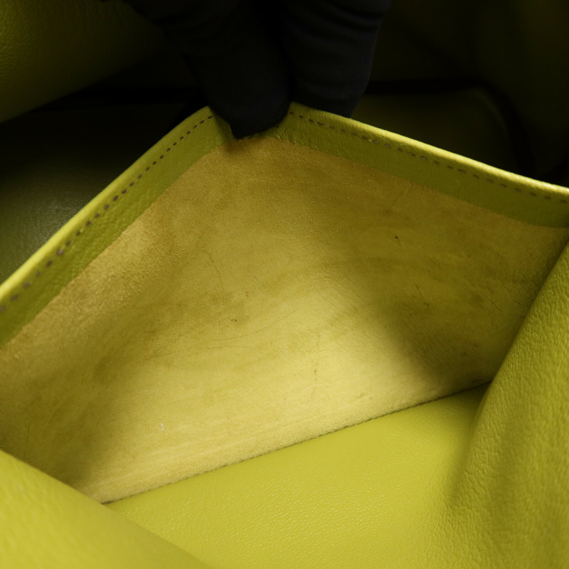 HERMES Togo皮革Bolide1923 30銀扣手挽袋Vert Anis-14