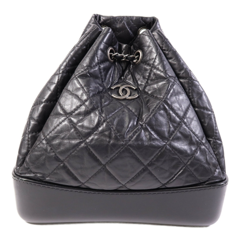 CHANEL 牛皮皮革Gabrielle Backpack鏈帶背包-0