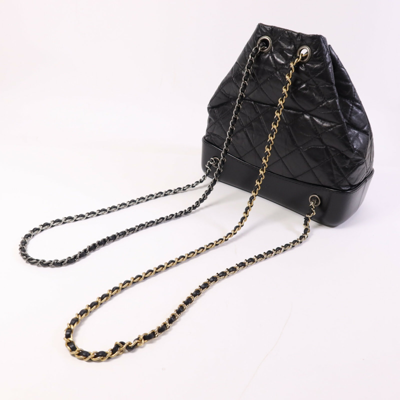 CHANEL 牛皮皮革Gabrielle Backpack鏈帶背包-7