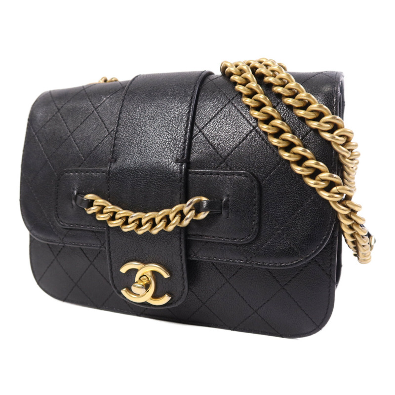 CHANEL 牛皮皮革Chain Shoulder Bag金扣鏈帶肩背袋-2